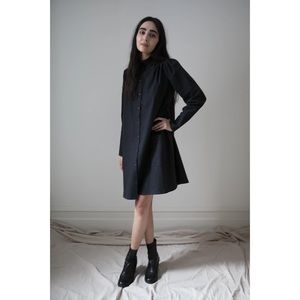 Ovate Jeanne smock dress, medium, Black 100% Linen